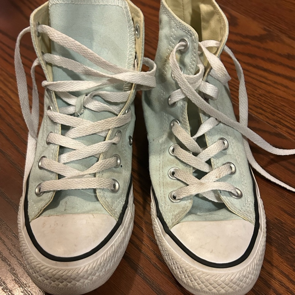 Converse Mint  Green and white High-Top Sneakers